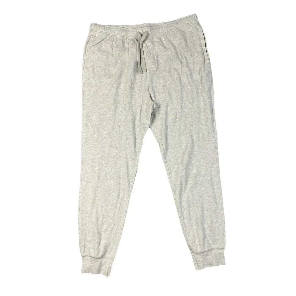 J.Crew Jacquard Rib Knit Jogger Pants Mens L Gray Cotton Lounge Athleisure